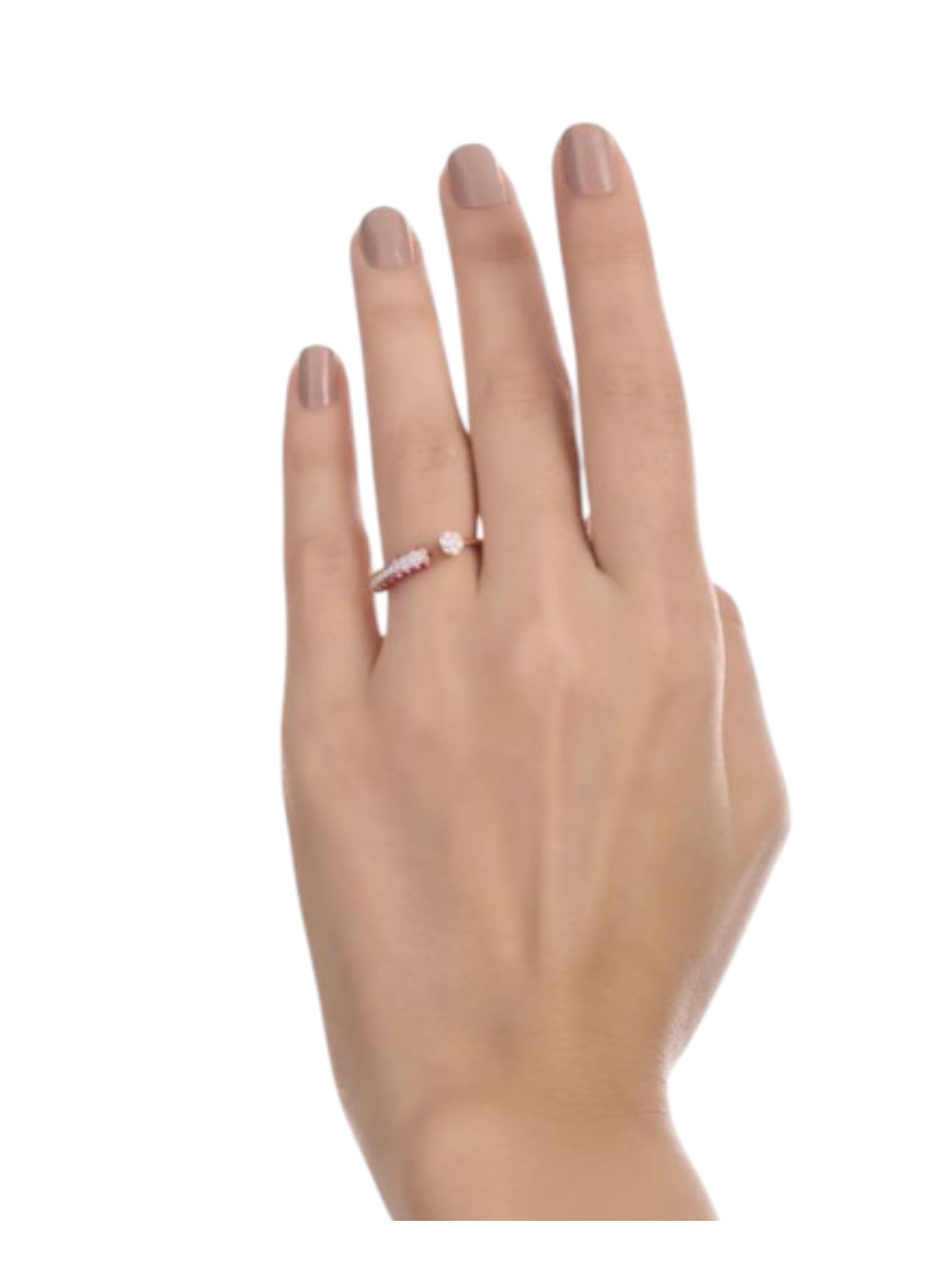 925 Sterling Silver Rose Gold Plated Light Weight CZ Stone Ring For Women By Kesardeep