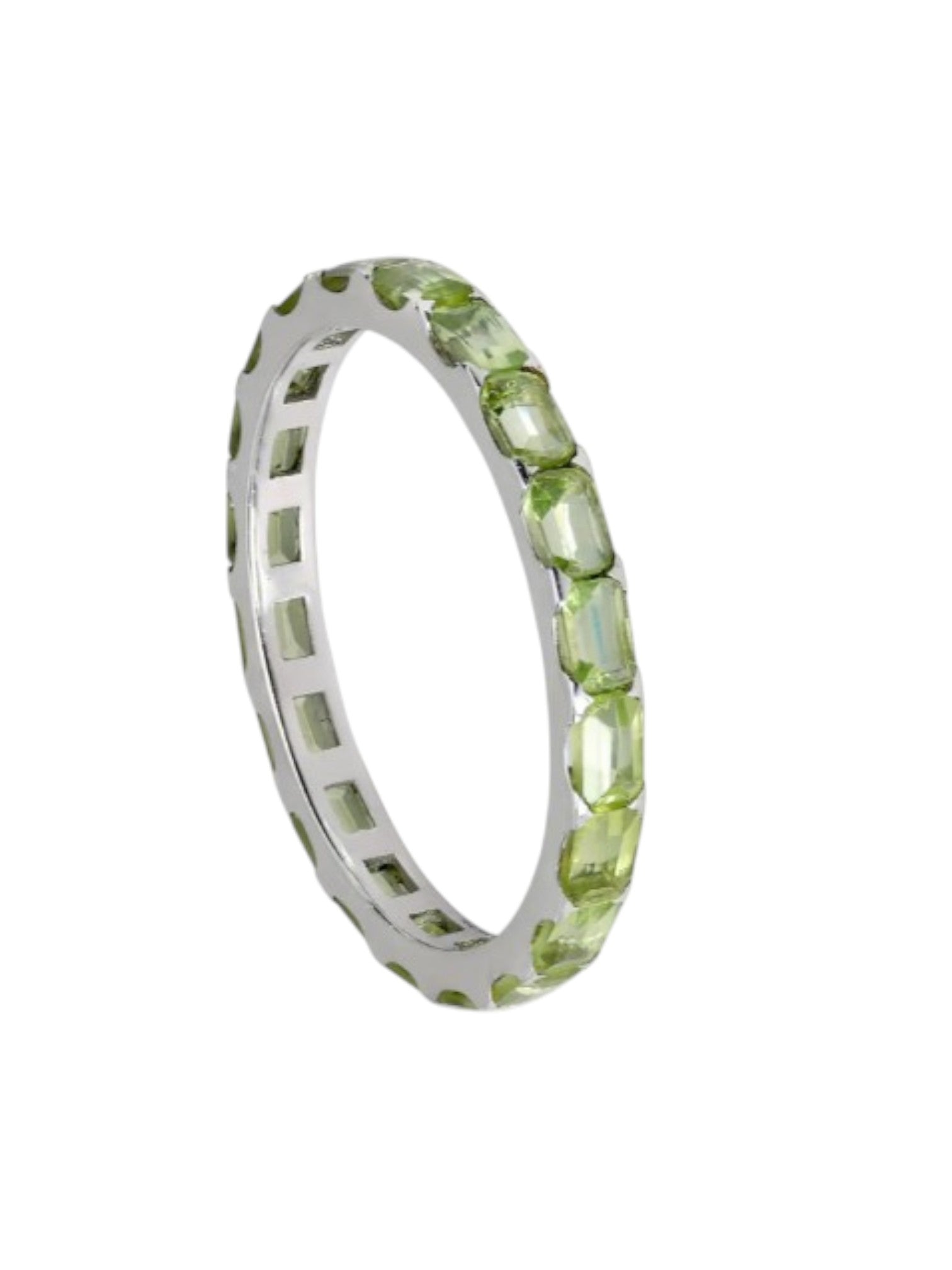 Green Gremlin Stackable 925 Sterling Silver CZ Stone Light Weight Ring For Women By Kesardeep