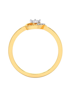 Heart Shaped 925 Sterling Silver Gold Plated CZ Stone Light Weight Ring For Women By Kesardeep Impex