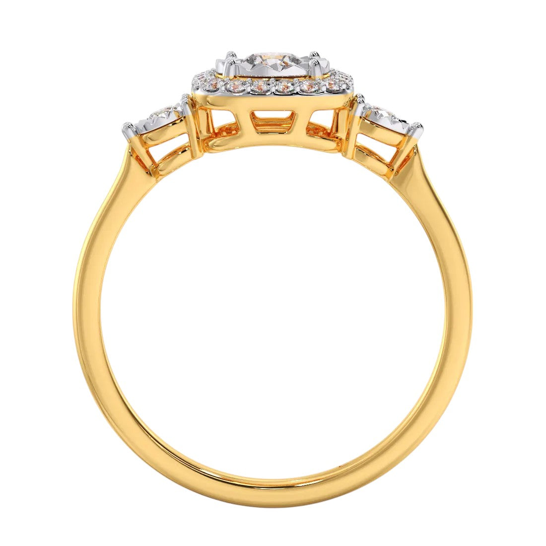 925 Sterling Silver Elegant Gold Plated CZ Stone Light Weight Ring For Women By Kesardeep