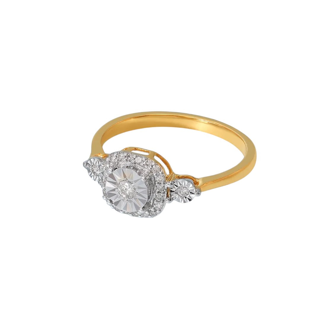 925 Sterling Silver Elegant Gold Plated CZ Stone Light Weight Ring For Women By Kesardeep