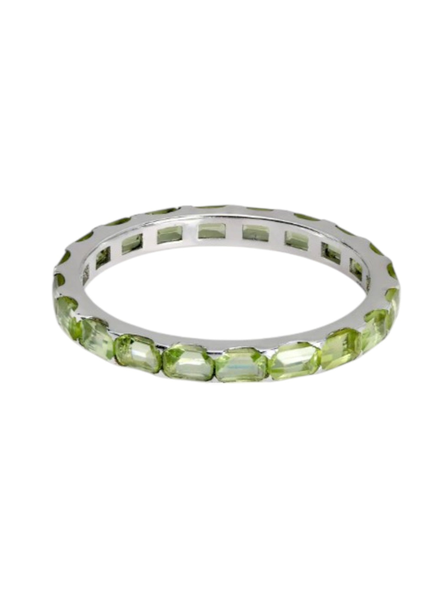 Green Gremlin Stackable 925 Sterling Silver CZ Stone Light Weight Ring For Women By Kesardeep