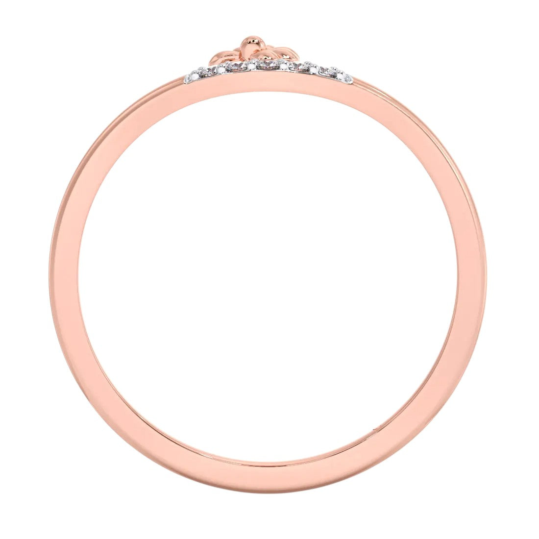 925 Sterling Silver Rose Gold Plated CZ Stone Light Weight Ring For Women By Kesardeep