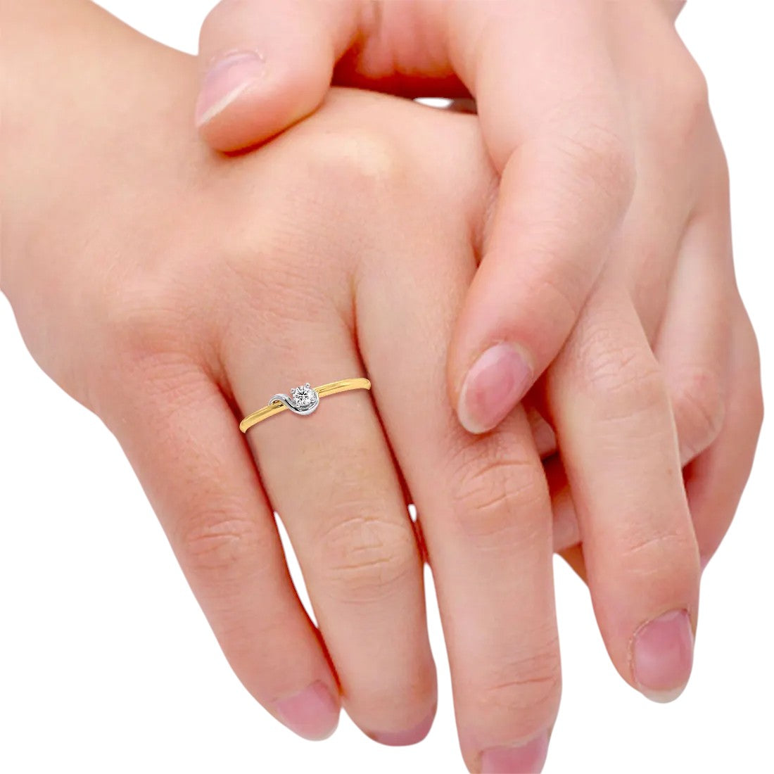 Floral pattern 925 Sterling Silver Elegant Gold Plated CZ Stone Light Weight Ring For Women By Kesardeep (Copy)