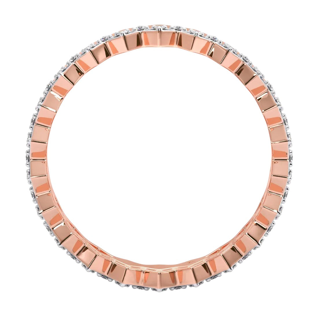 Stackable Ring Band Sterling Silver Rose Gold Plated CZ Stone Light Weight Ring For Women By Kesardeep Impex