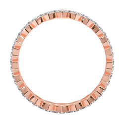 Stackable Ring Band Sterling Silver Rose Gold Plated CZ Stone Light Weight Ring For Women By Kesardeep Impex