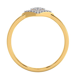 Cluster Heart 925 Sterling Silver Elegant Gold Plated CZ Stone Light Weight Ring For Women By Kesardeep