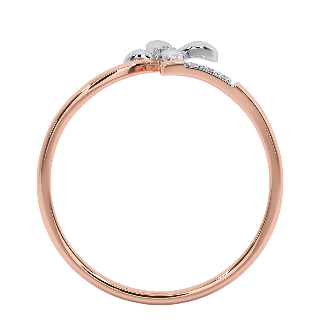 925 Sterling Silver Rose Gold Plated CZ Stone Light Weight Adjustable Ring For Women By Kesardeep Impex