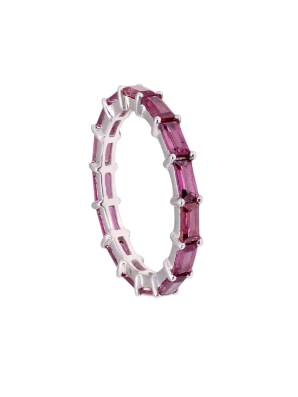 Purple Stackable Ring Sterling Silver Gold Plated CZ Stone Light Weight Band For Women By Kesardeep