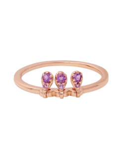 Harmony Blossom Sterling Silver Rose Gold Plated CZ Stone Light Weight Ring For Women By Kesardeep