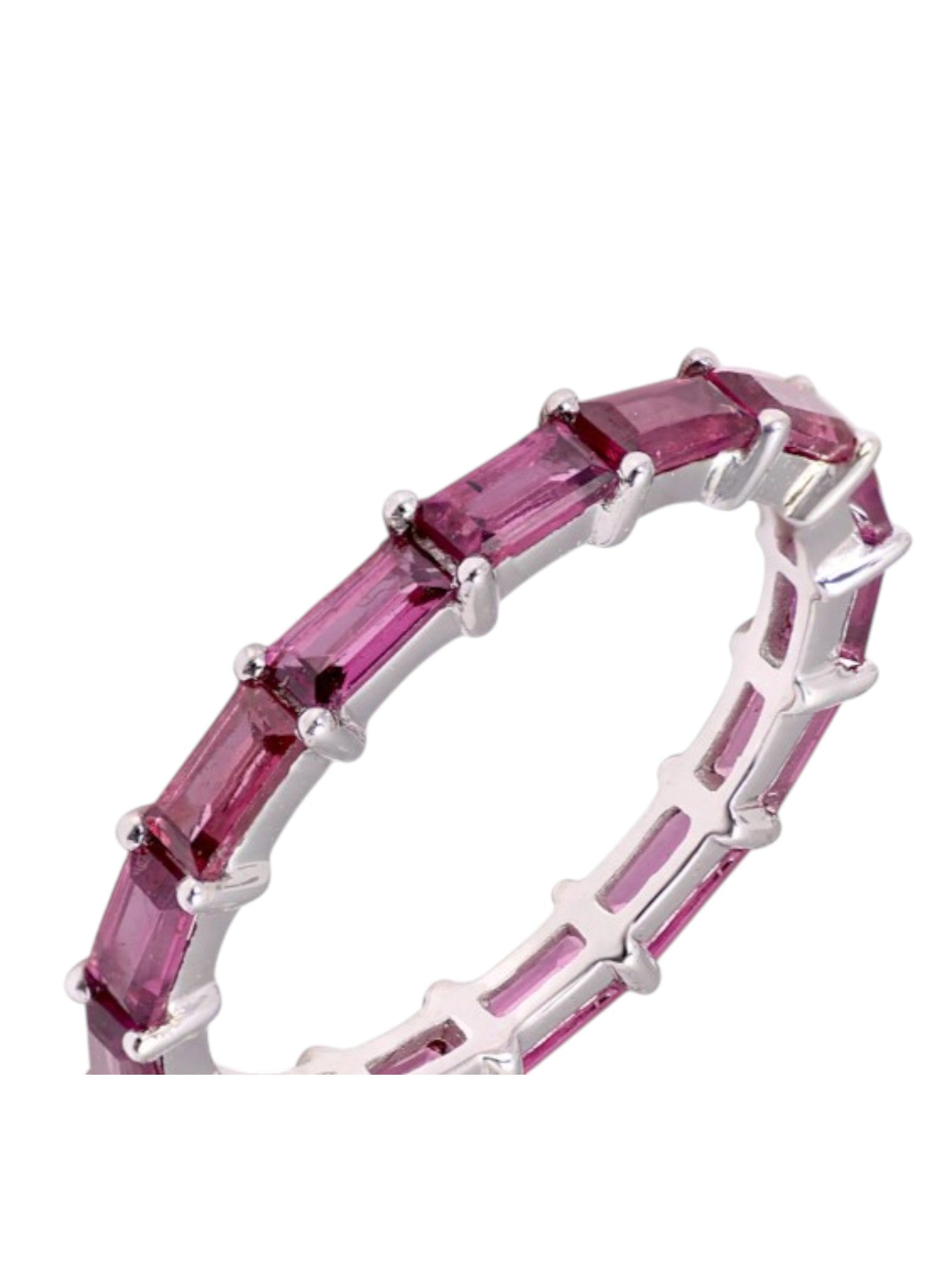 Purple Stackable Ring Sterling Silver Gold Plated CZ Stone Light Weight Band For Women By Kesardeep