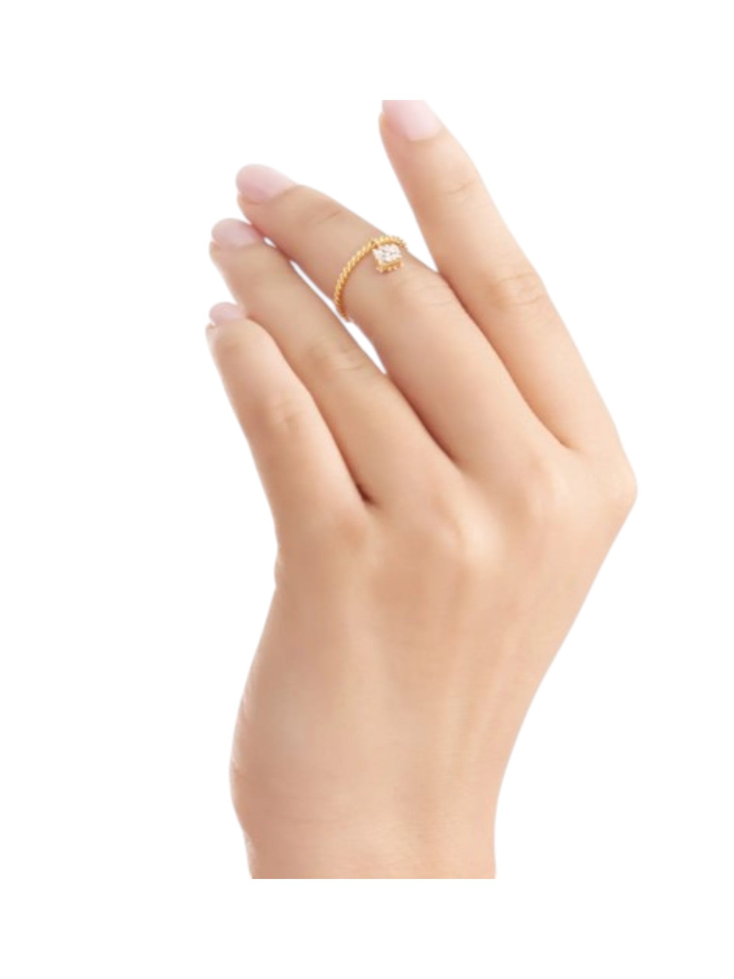 Dance of Diamond Sterling Silver Gold Plated CZ Stone Light Weight Ring For Women By Kesardeep