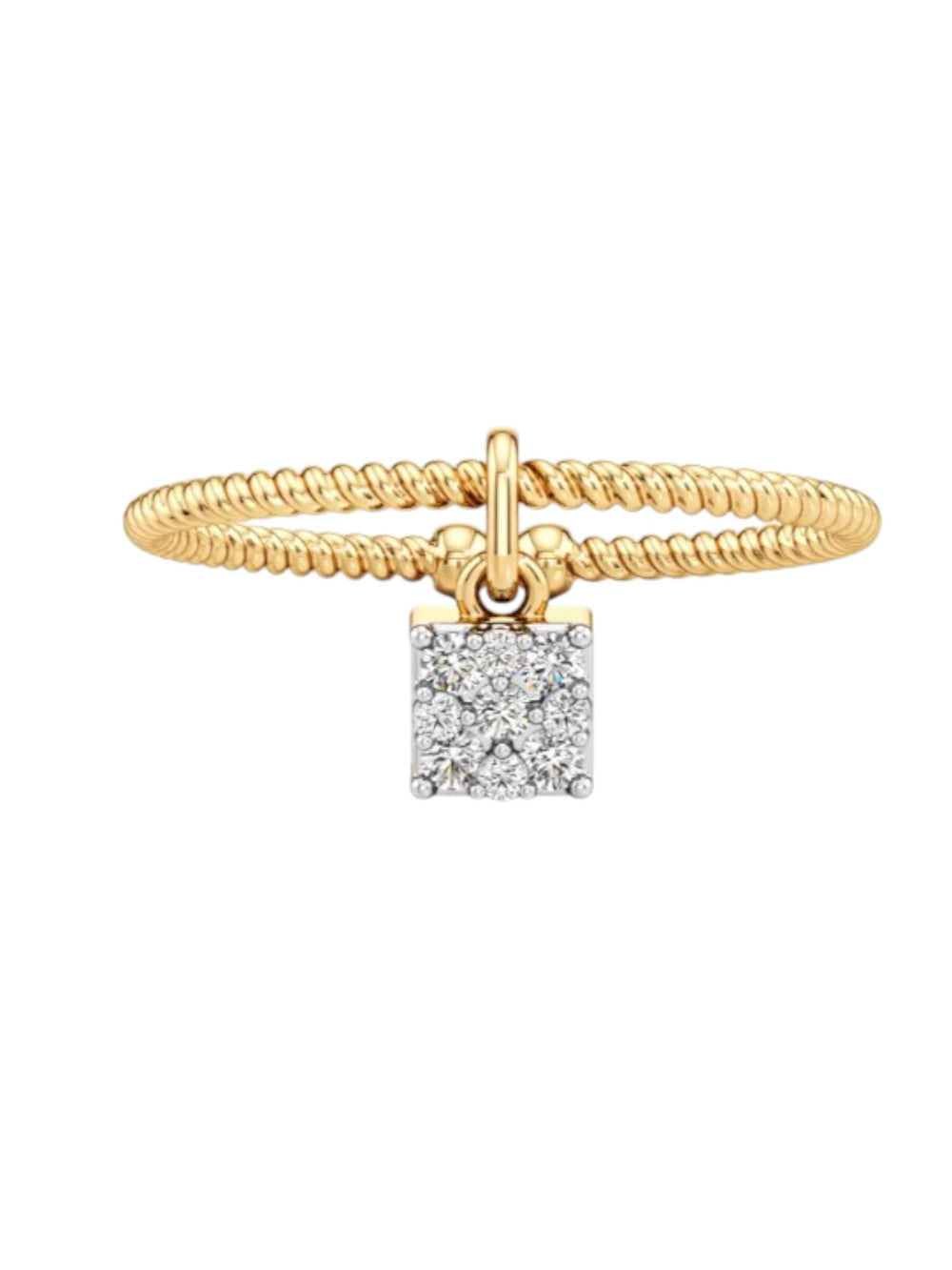 Dance of Diamond Sterling Silver Gold Plated CZ Stone Light Weight Ring For Women By Kesardeep