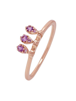 Harmony Blossom Sterling Silver Rose Gold Plated CZ Stone Light Weight Ring For Women By Kesardeep