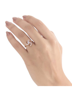 Heart 925 Sterling Silver Rose Gold Plated CZ Stone Light Weight Ring For Women By Kesardeep