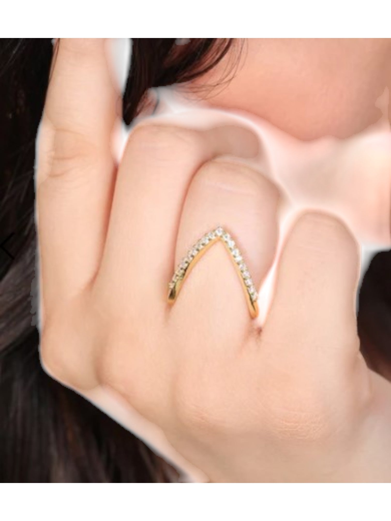 925 Sterling Silver Gold Plated CZ Stone Light Weight Ring For Women By Kesardeep Impex