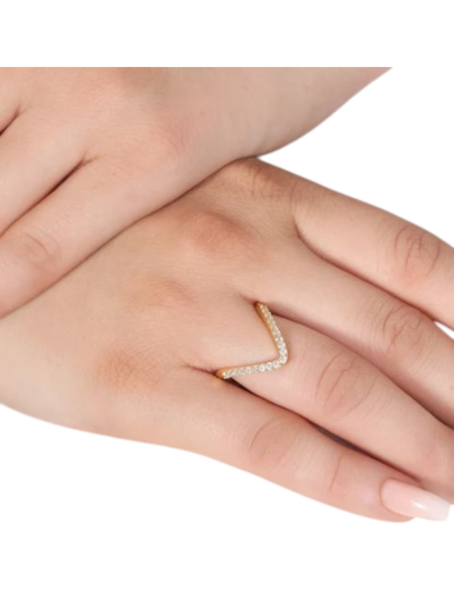 925 Sterling Silver Gold Plated CZ Stone Light Weight Ring For Women By Kesardeep Impex