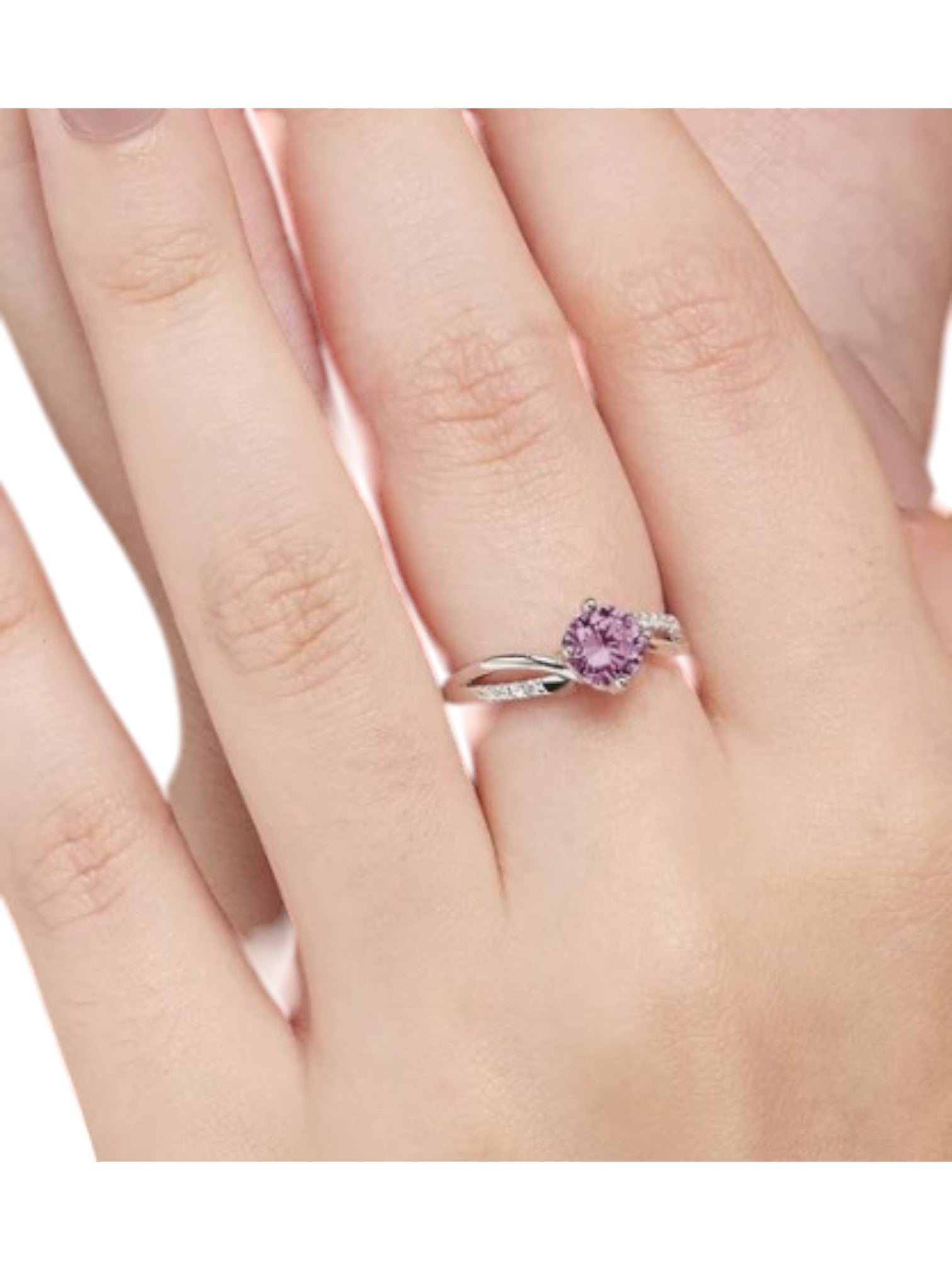 Solitaire 925 Sterling Silver CZ Stone Light Weight Ring For Women By Kesardeep Impex