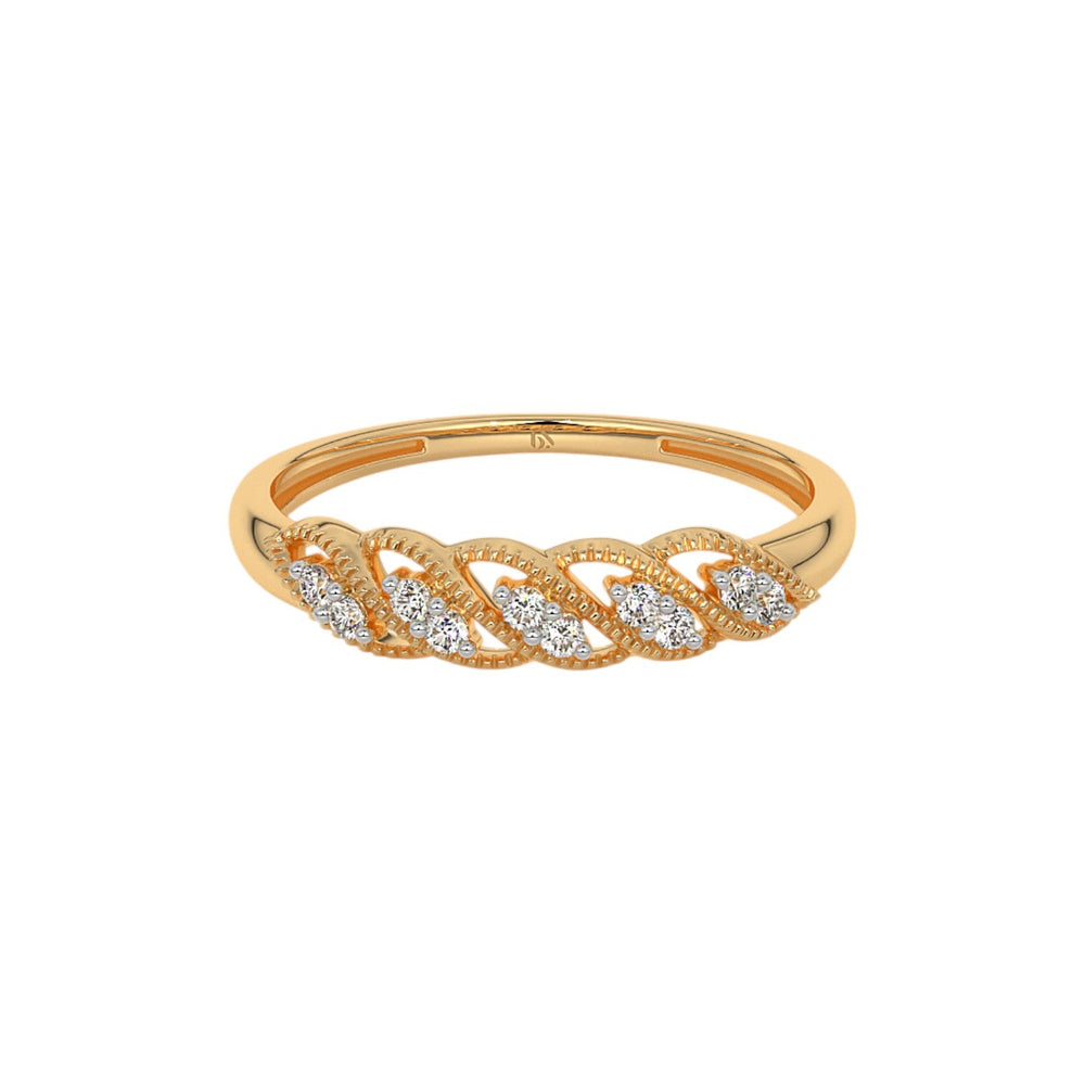 925 Sterling Silver Gold Plated CZ Stone Light Weight Wedding Band For Women By Kesardeep Impex
