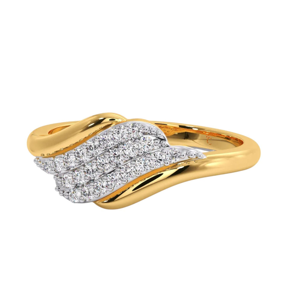 925 Sterling Silver Gold Plated CZ Stone Light Weight Ring For Women By Kesardeep Impex