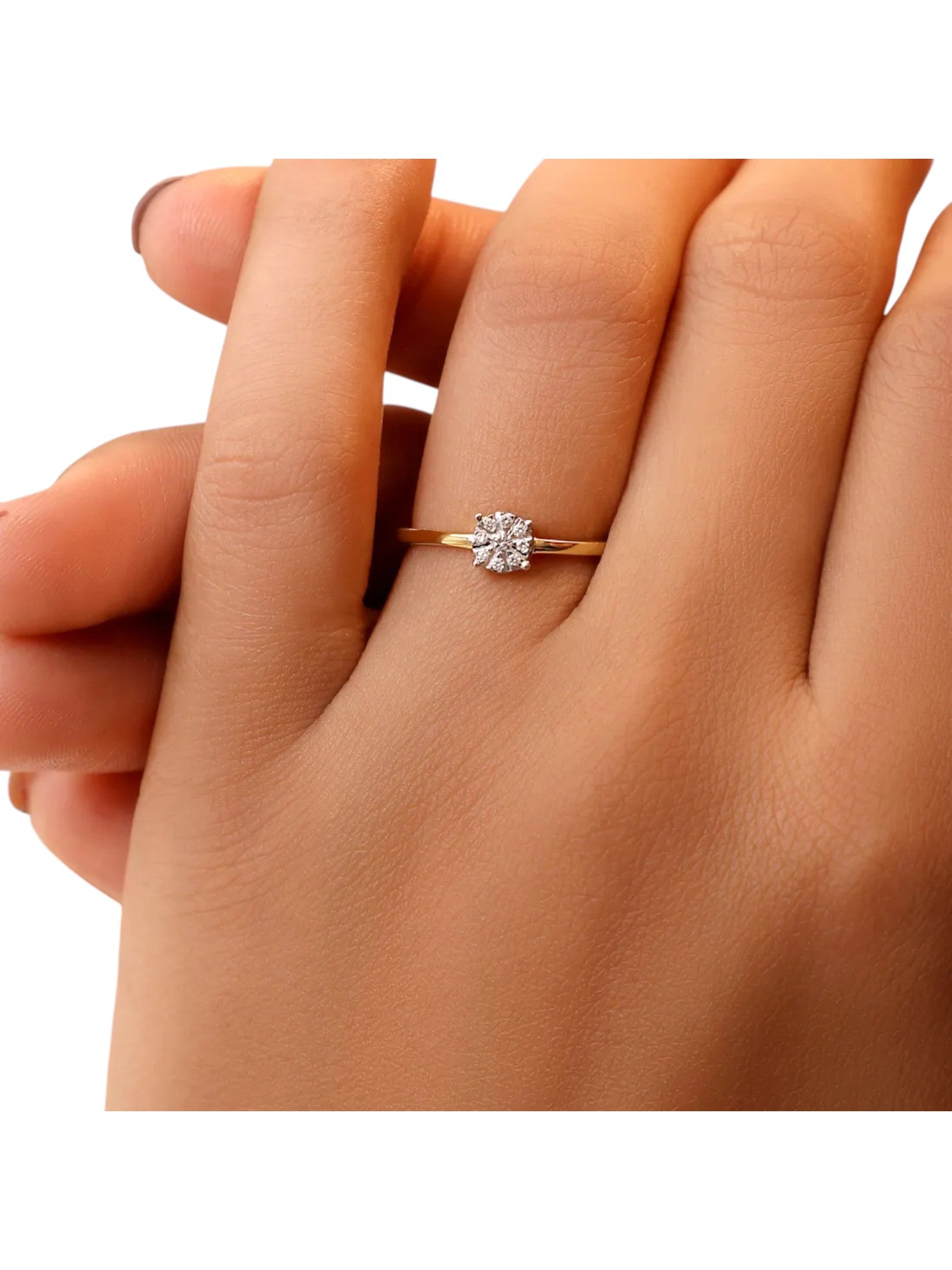 925 Sterling Silver Gold Plated CZ Stone Light Weight Finger Ring For Women By Kesardeep Impex