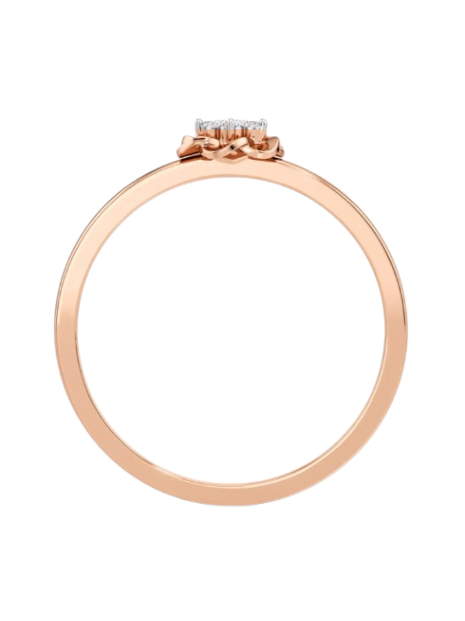 925 Floral Rose Gold Plated CZ Stone Light Weight Silver Ring For Women By Kesardeep