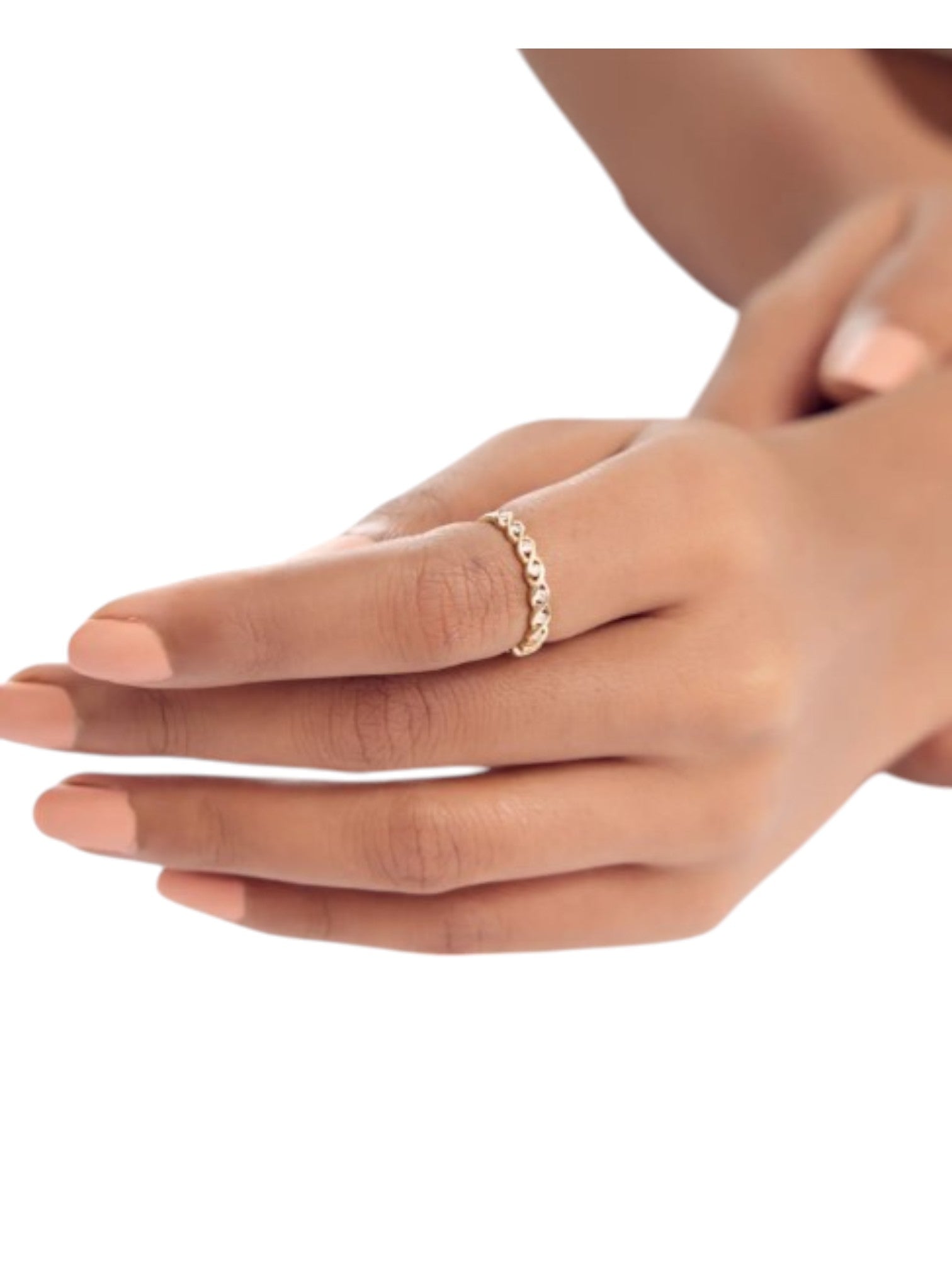 925 Sterling Silver Rose Gold Plated Light Weight CZ Stone Ring For Women By Kesardeep