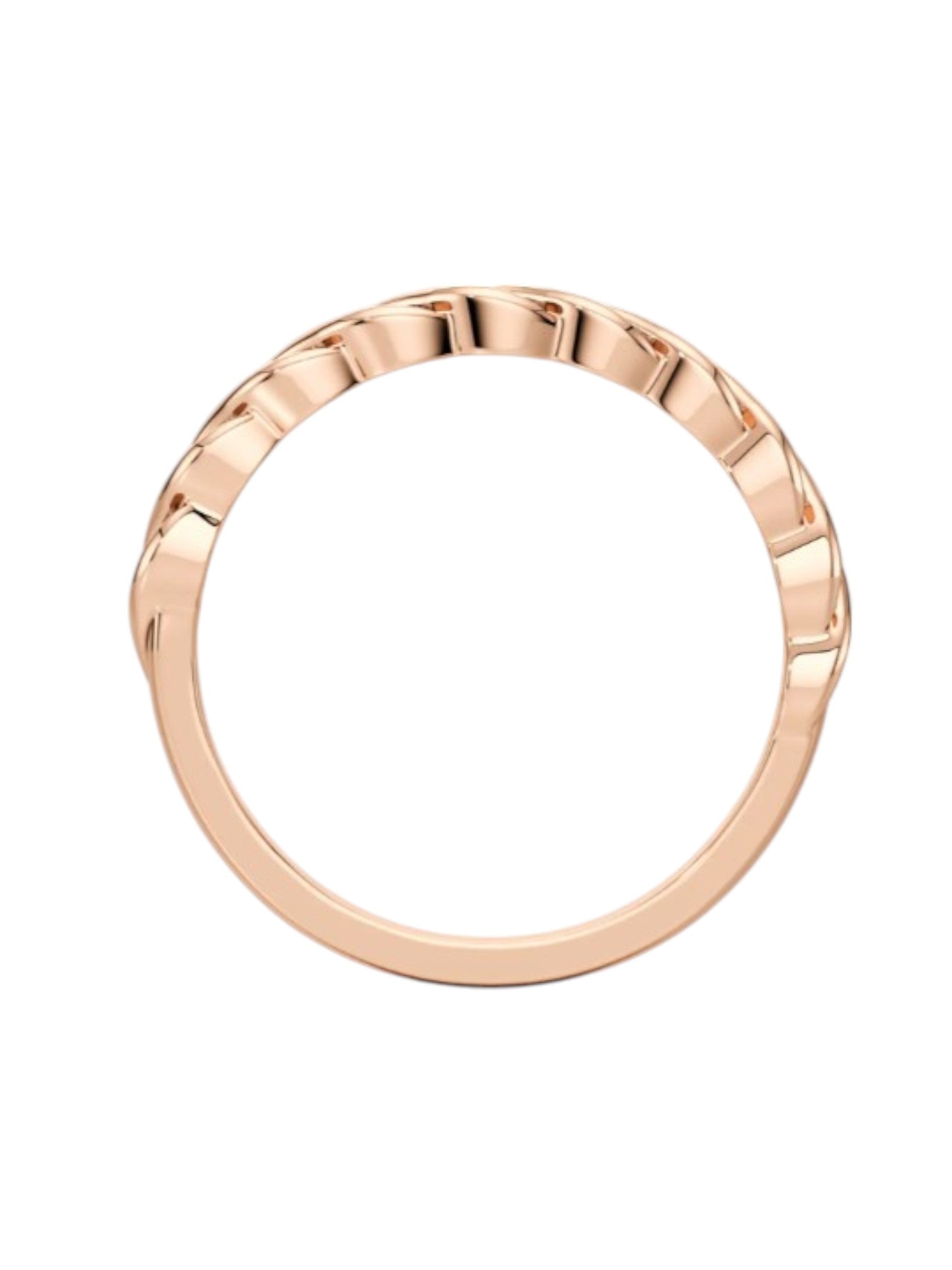 925 Sterling Silver Rose Gold Plated Light Weight CZ Stone Ring For Women By Kesardeep