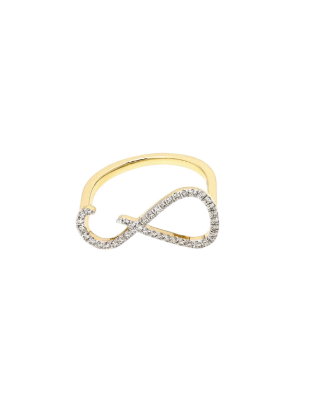 Infinity Gold Plated Light Weight CZ Stone Sterling Silver  Ring For Women By Kesardeep