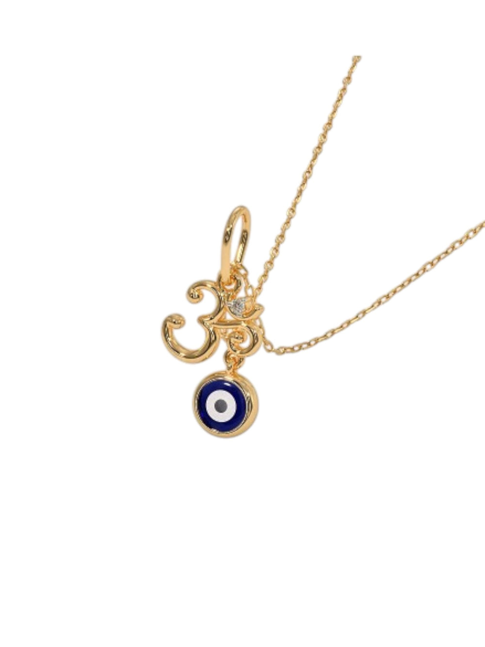 925 Sterling Silver Elegant Design CZ Stones Gold Plated Pendant With Chain For Women By Kesardeep