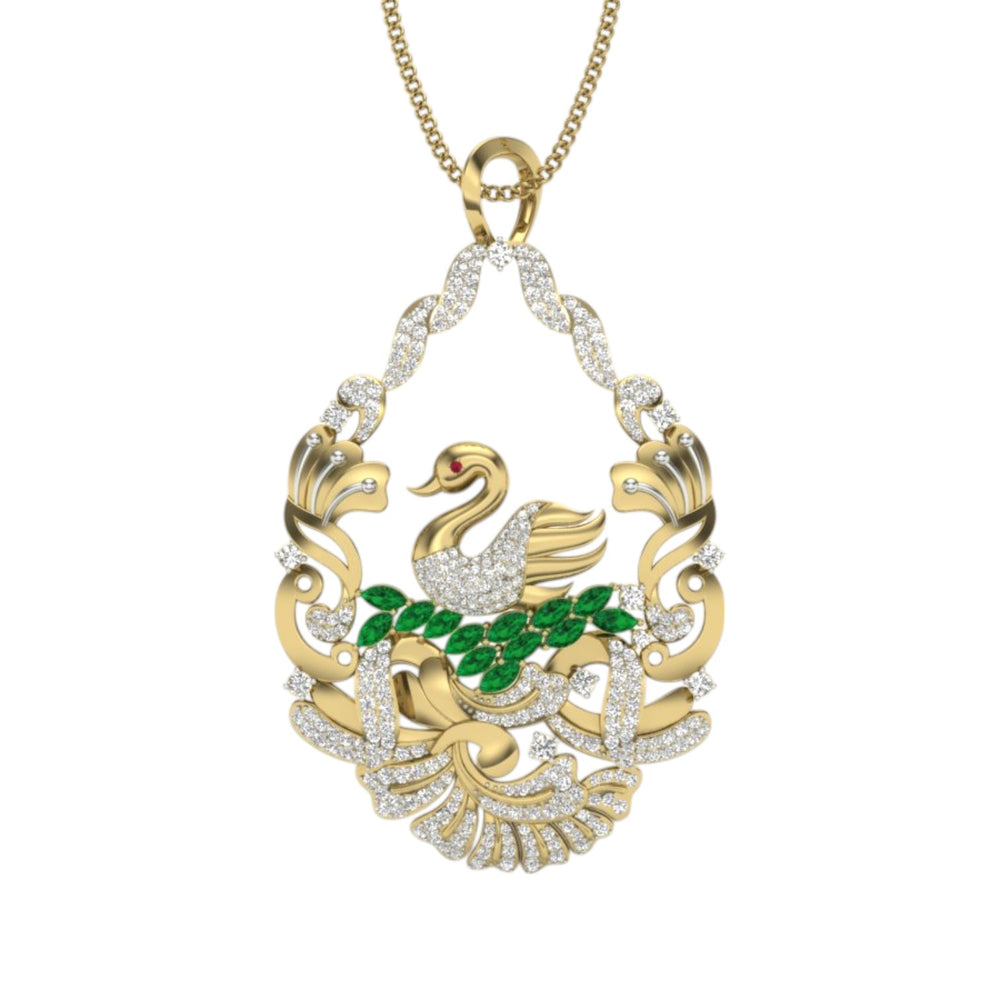 Elegant 925 Sterling Silver Gold Plated CZ Stone Light Weight Pendant for Women By Kesardeep