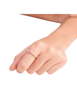 925 Sterling Silver Rose Gold Plated Light Weight CZ Stone Ring For Women By Kesardeep