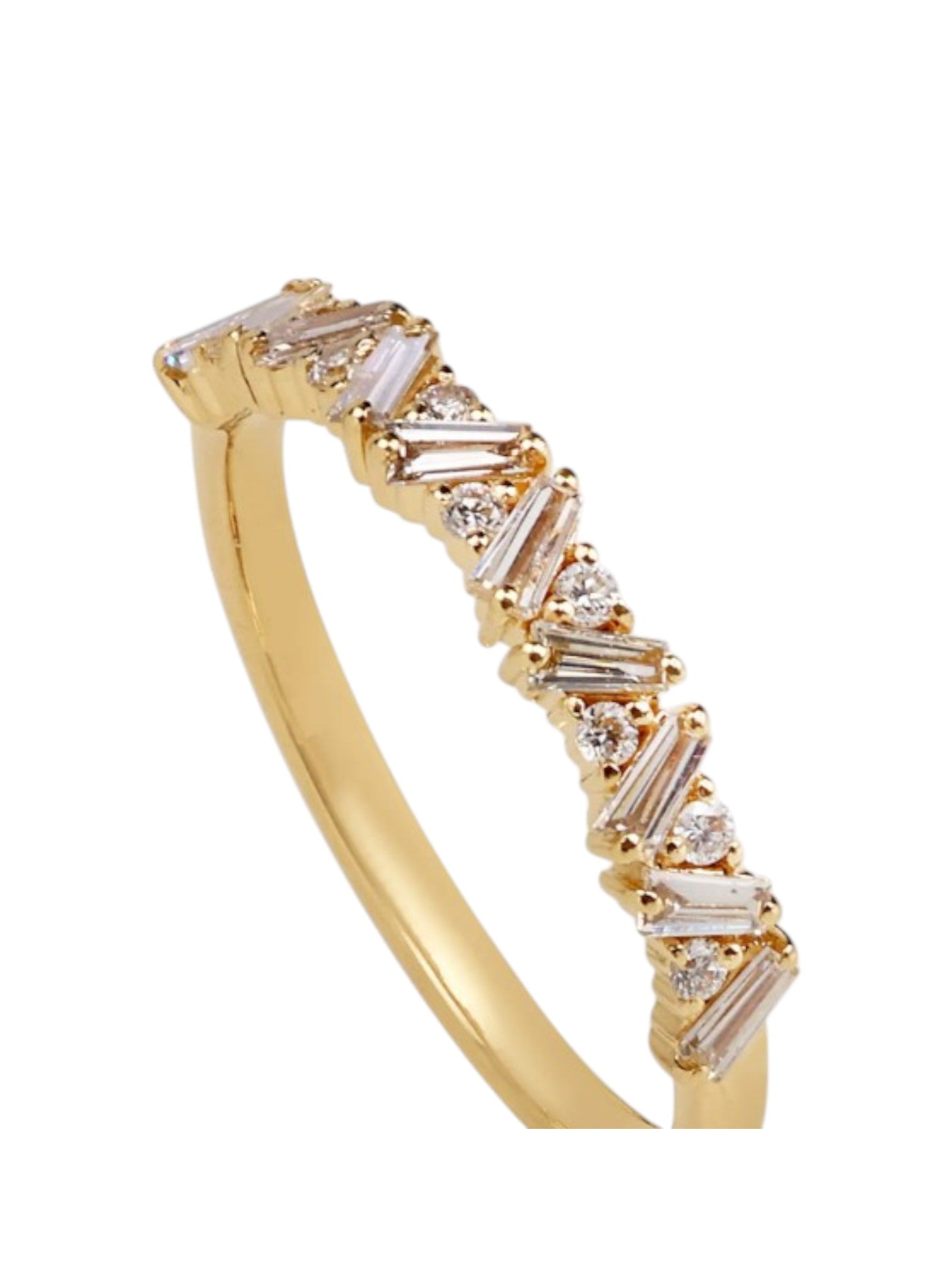 Radiant Angled Statement 925 Silver Gold Plated CZ Stone Light Weight Ring For Women By Kesardeep