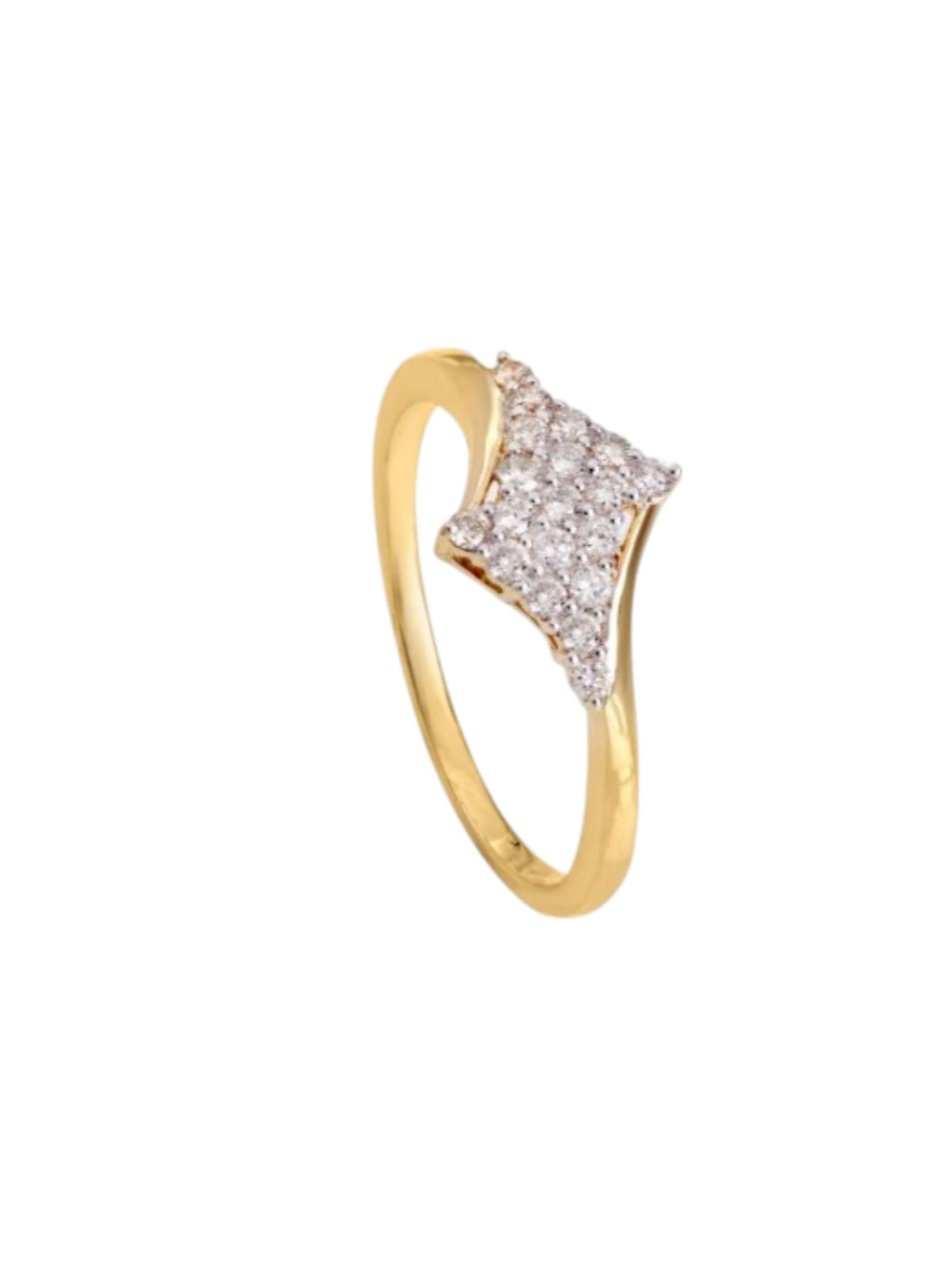 Kite shaped Statement Sterling Silver Gold Plated CZ Stone Light Weight Ring For Women By Kesardeep