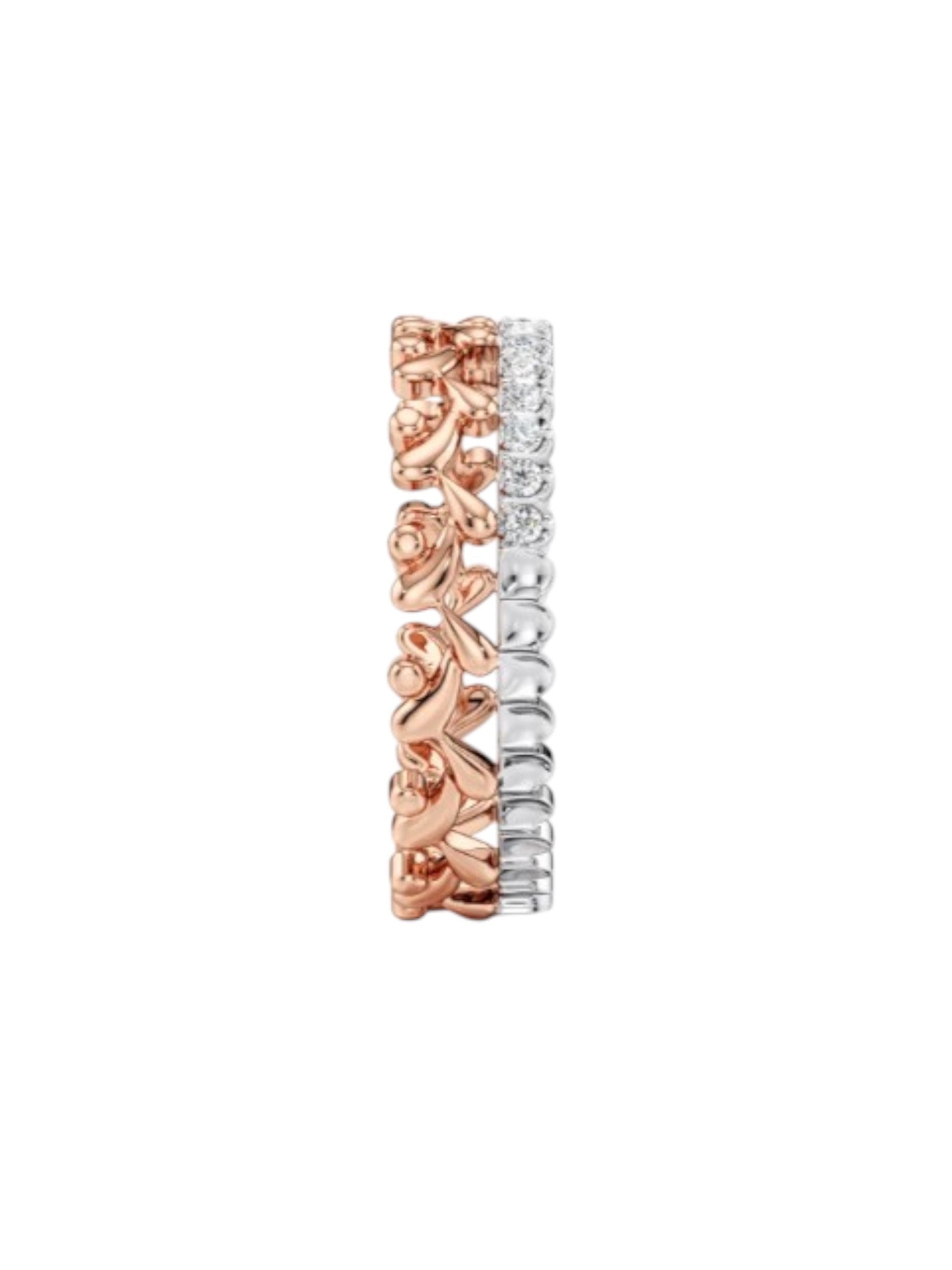 Tiara 925 Sterling Silver Rose Gold Plated CZ Stone Light Weight Ring For Women By Kesardeep