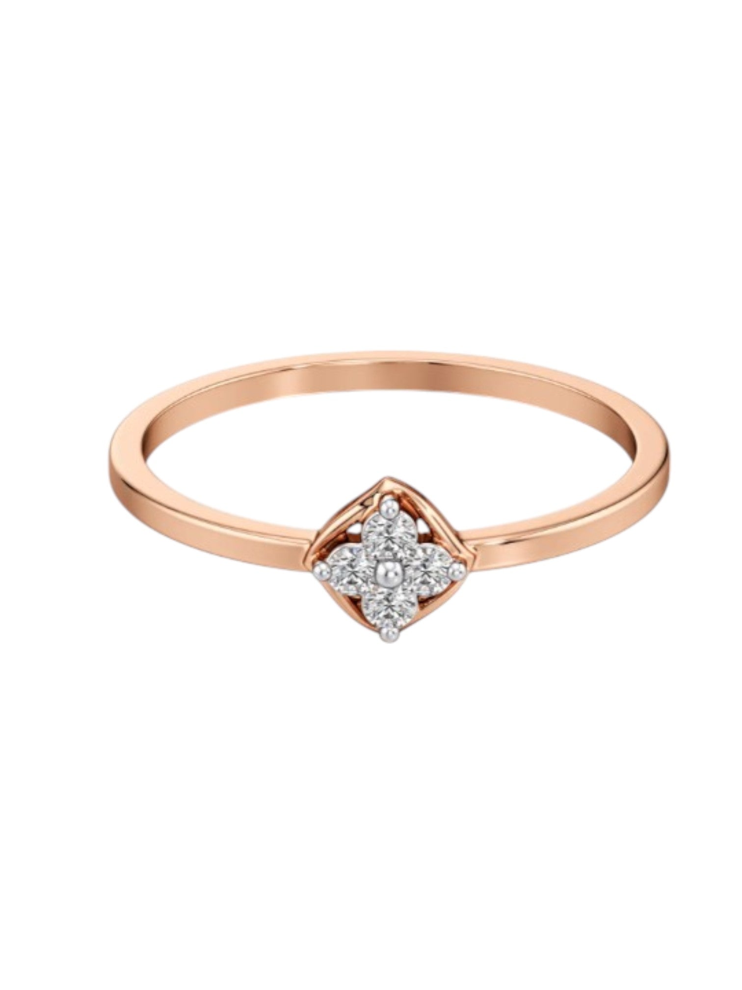 Ultimate Sparkle Silver Rose Gold Plated CZ Stone Light Weight Ring For Women By Kesardeep