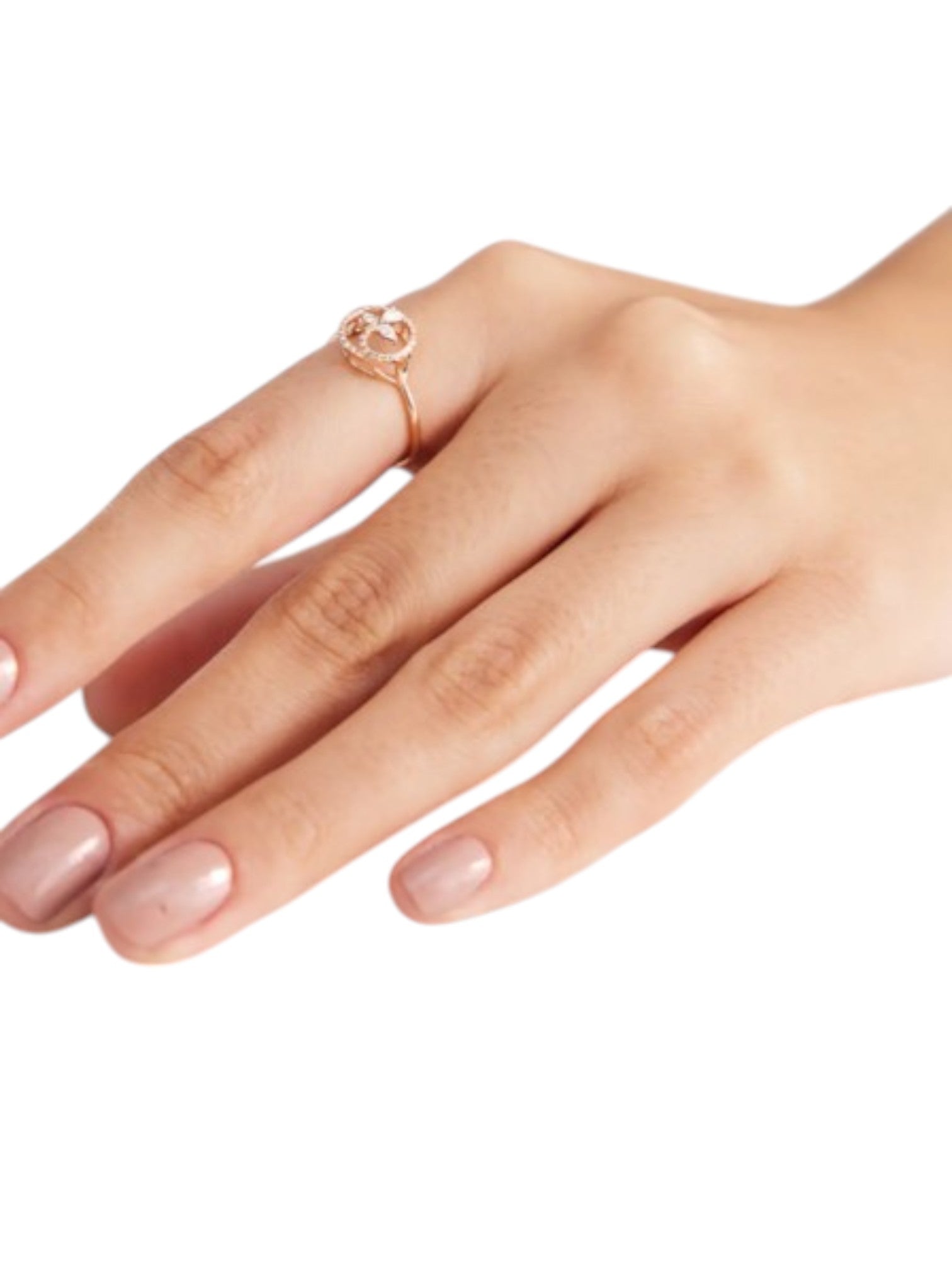 Miss Twist Perfecto Statement Sterling Silver Rose Gold Plated CZ Stone Light Weight Ring For Women By Kesardeep