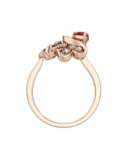 Sterling Silver Rose Gold Plated CZ Stone Light Weight Ring For Women By Kesardeep