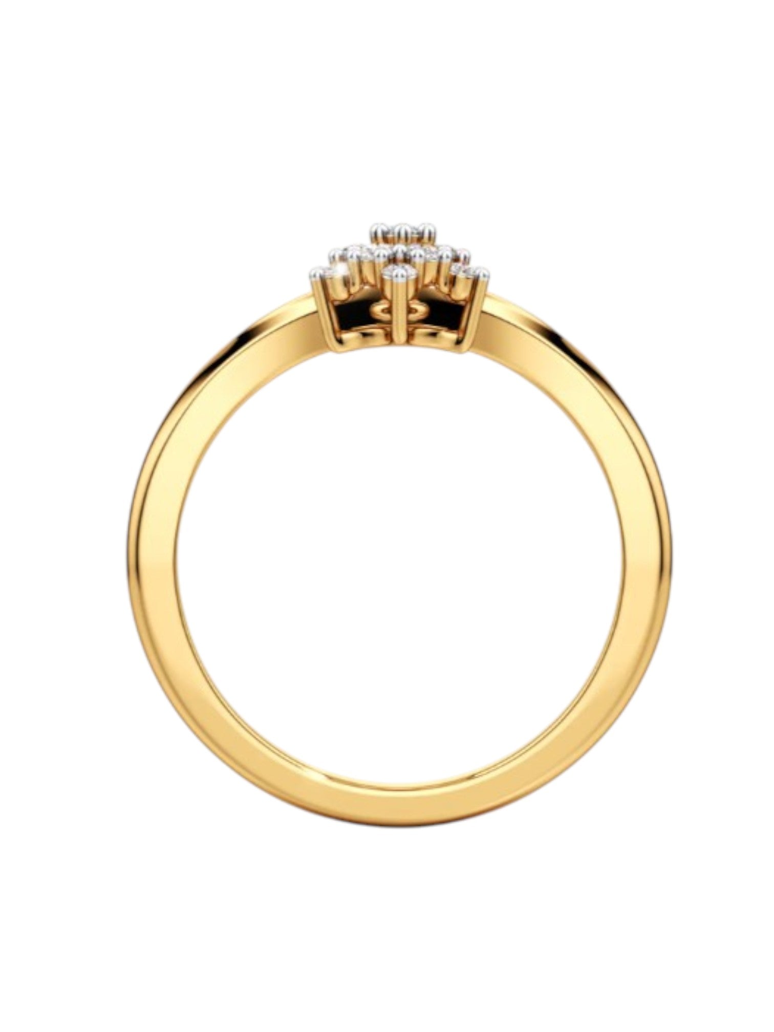 925 Sterling Silver Gold Plated CZ Stone Light Weight Star Ring For Women By Kesardeep