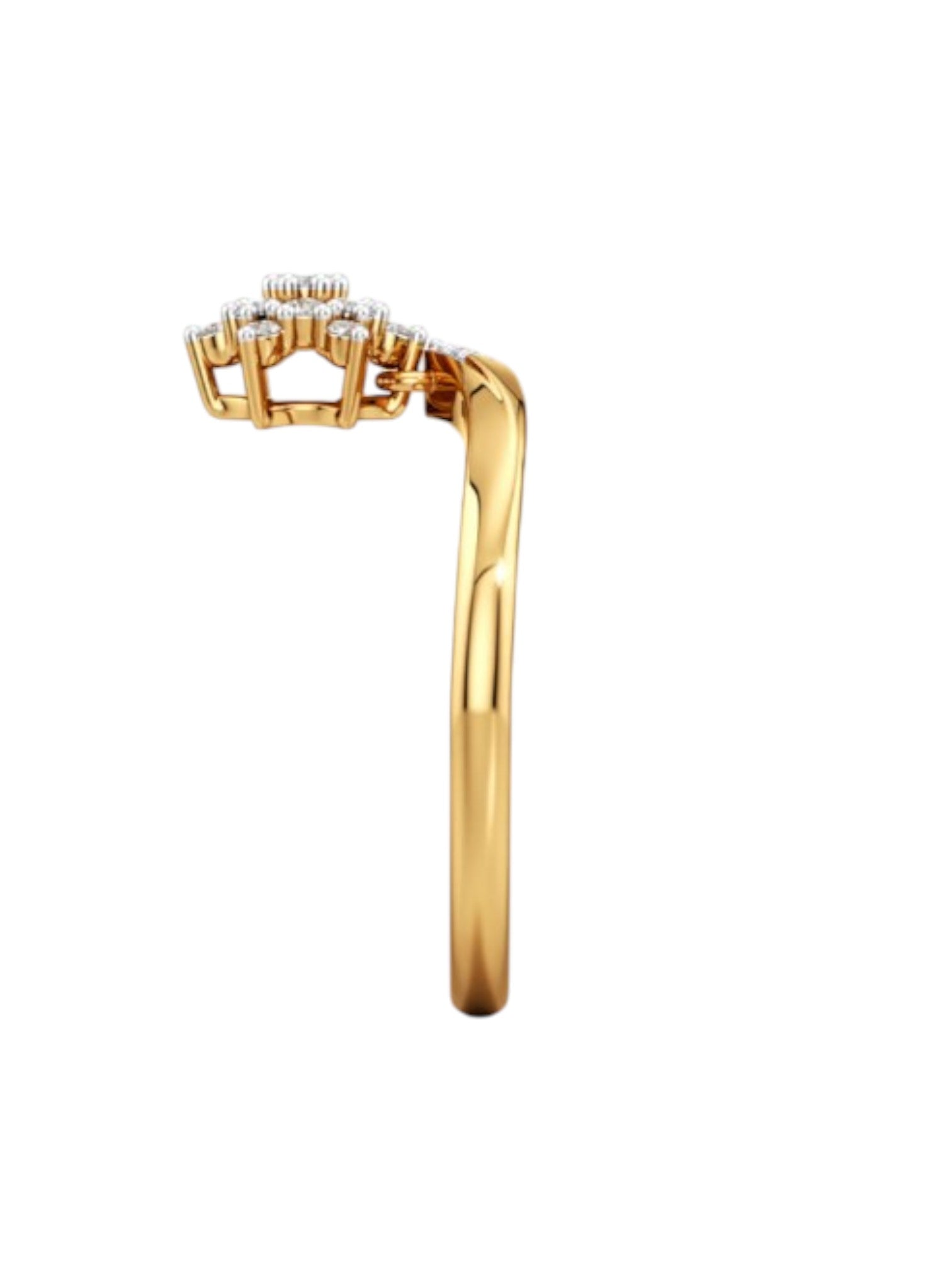 925 Sterling Silver Gold Plated CZ Stone Light Weight Star Ring For Women By Kesardeep