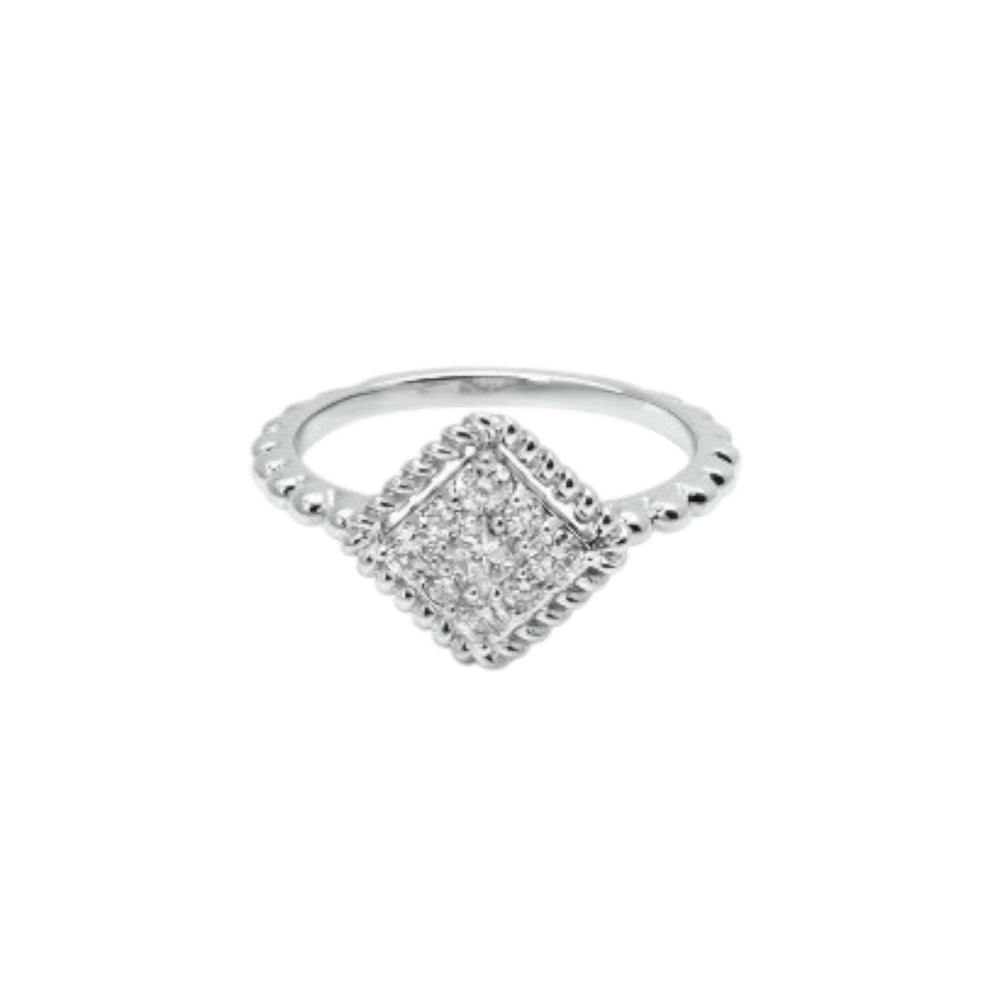 925 Sterling Silver Light Weight Platinum Engagement Ring For Women By Kesardeep Impex