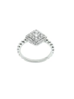 925 Sterling Silver Light Weight Platinum Engagement Ring For Women By Kesardeep Impex