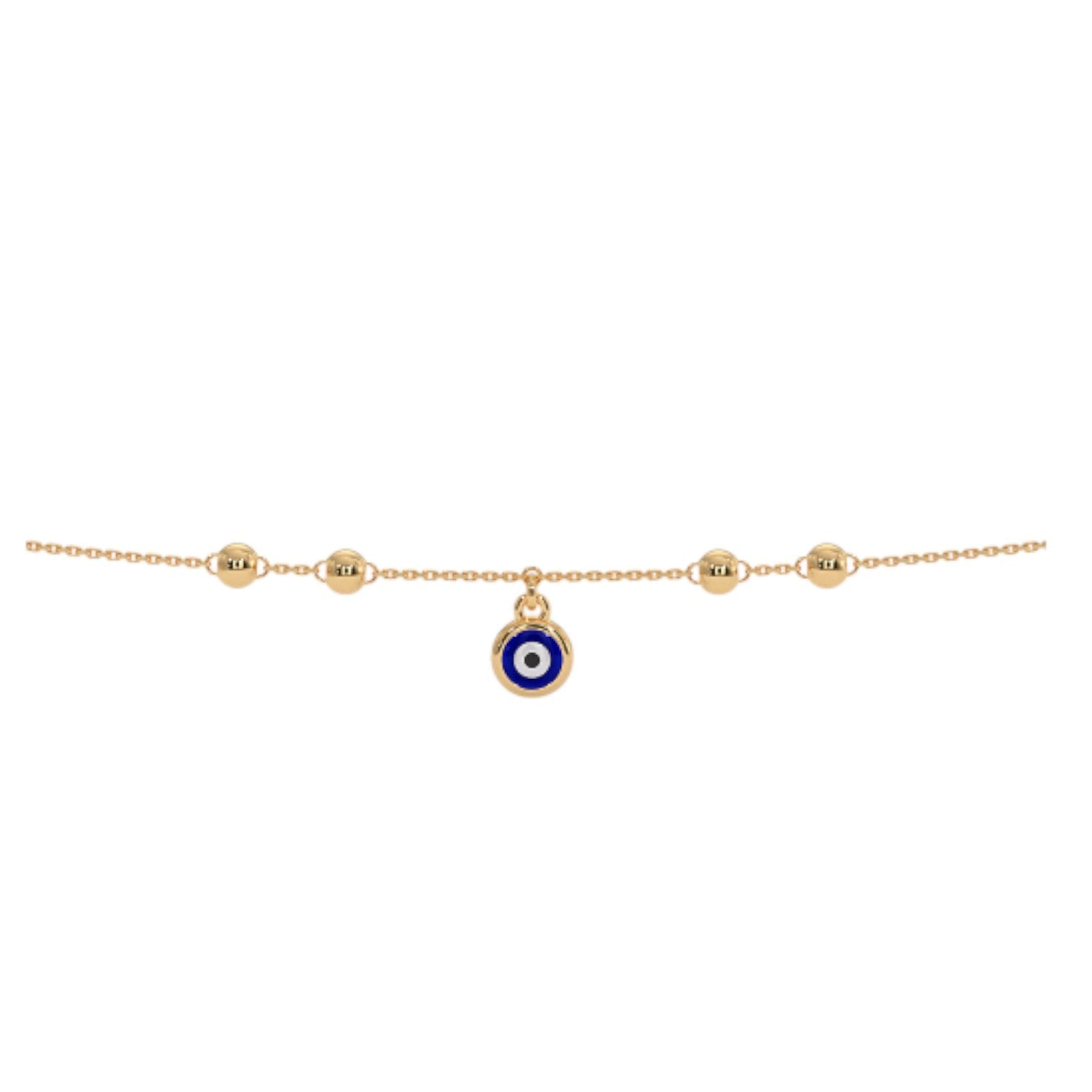 Golden Plated Blue Evil Eye Design 925 Sterling Silver Anklet By Kesardeep Impex For Women