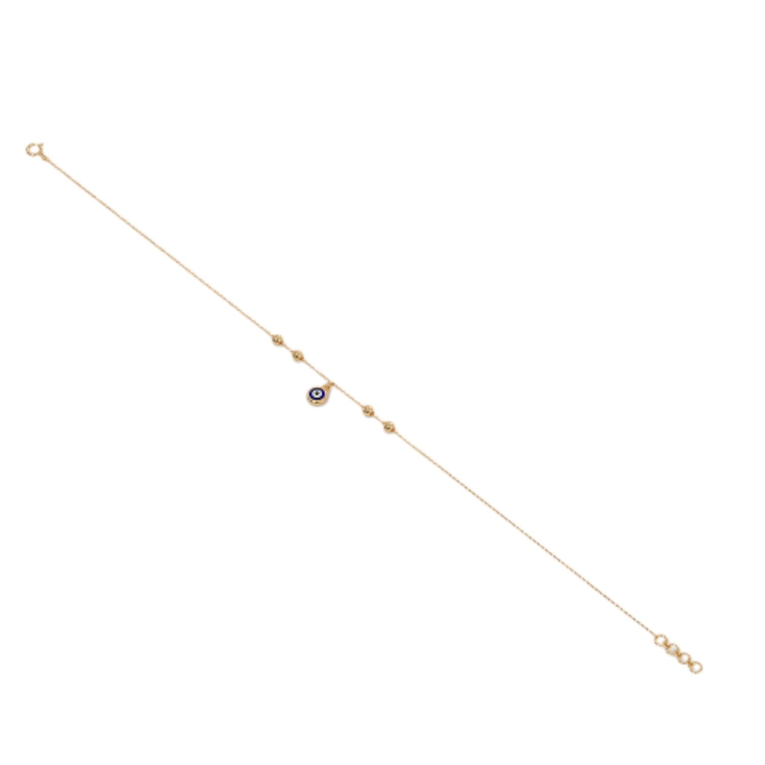 Golden Plated Blue Evil Eye Design 925 Sterling Silver Anklet By Kesardeep Impex For Women