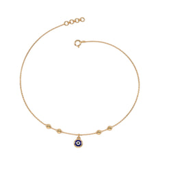 Golden Plated Blue Evil Eye Design 925 Sterling Silver Anklet By Kesardeep Impex For Women