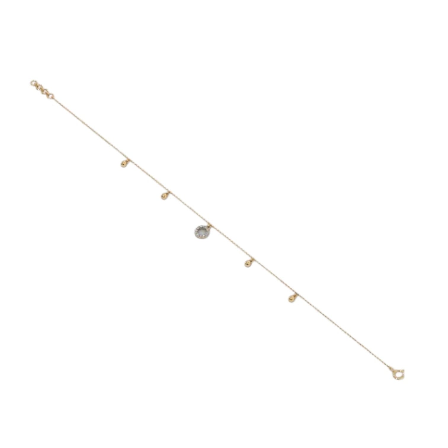 Two Tone Circle 925 Sterling Silver Heart Charm Bling  Anklet By Kesardeep Impex For Women