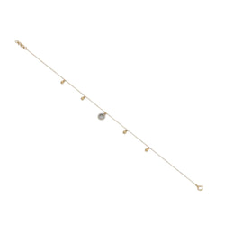 Two Tone Circle 925 Sterling Silver Heart Charm Bling  Anklet By Kesardeep Impex For Women