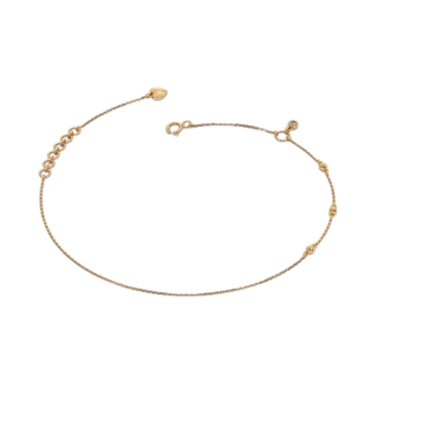 Golden 925 Sterling Silver Heart Charm Bling  Anklet By Kesardeep Impex For Women