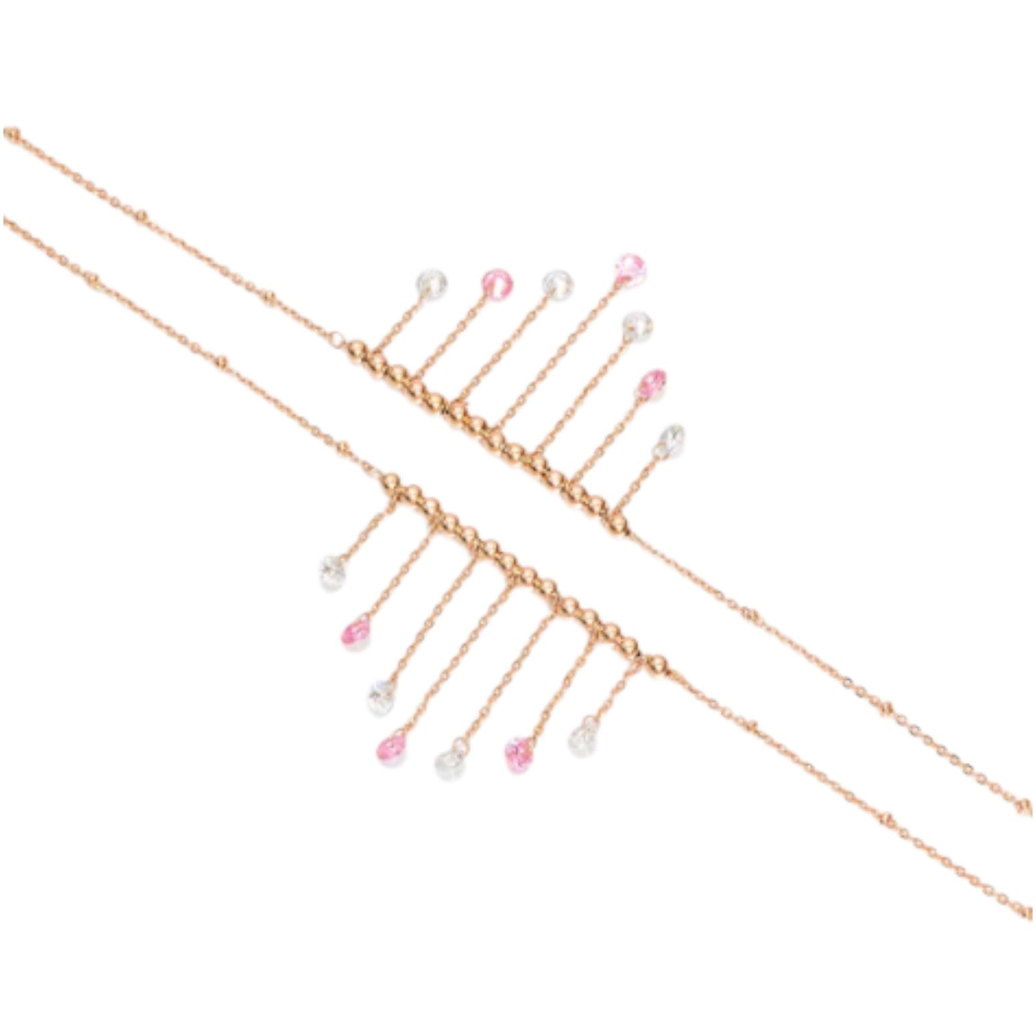 Rose-Gold Plated 925 Sterling Silver Drop Anklet By Kesardeep Impex For Women