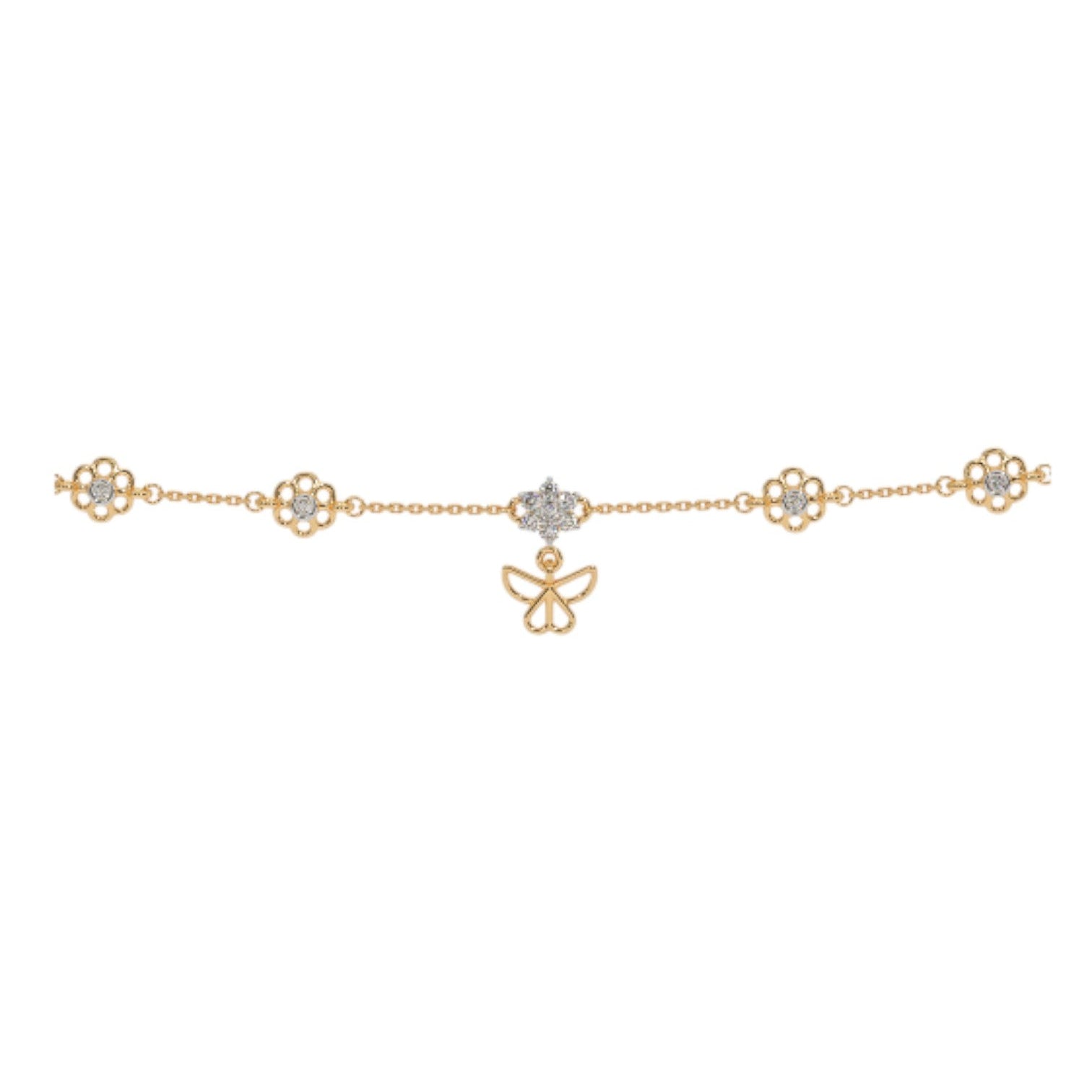 925 Sterling Silver Gold Plated Precision and Style Anklet By Kesardeep Impex For Women